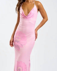 Blue Blush - Floral Halter Dress