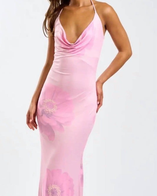 Blue Blush - Floral Halter Dress