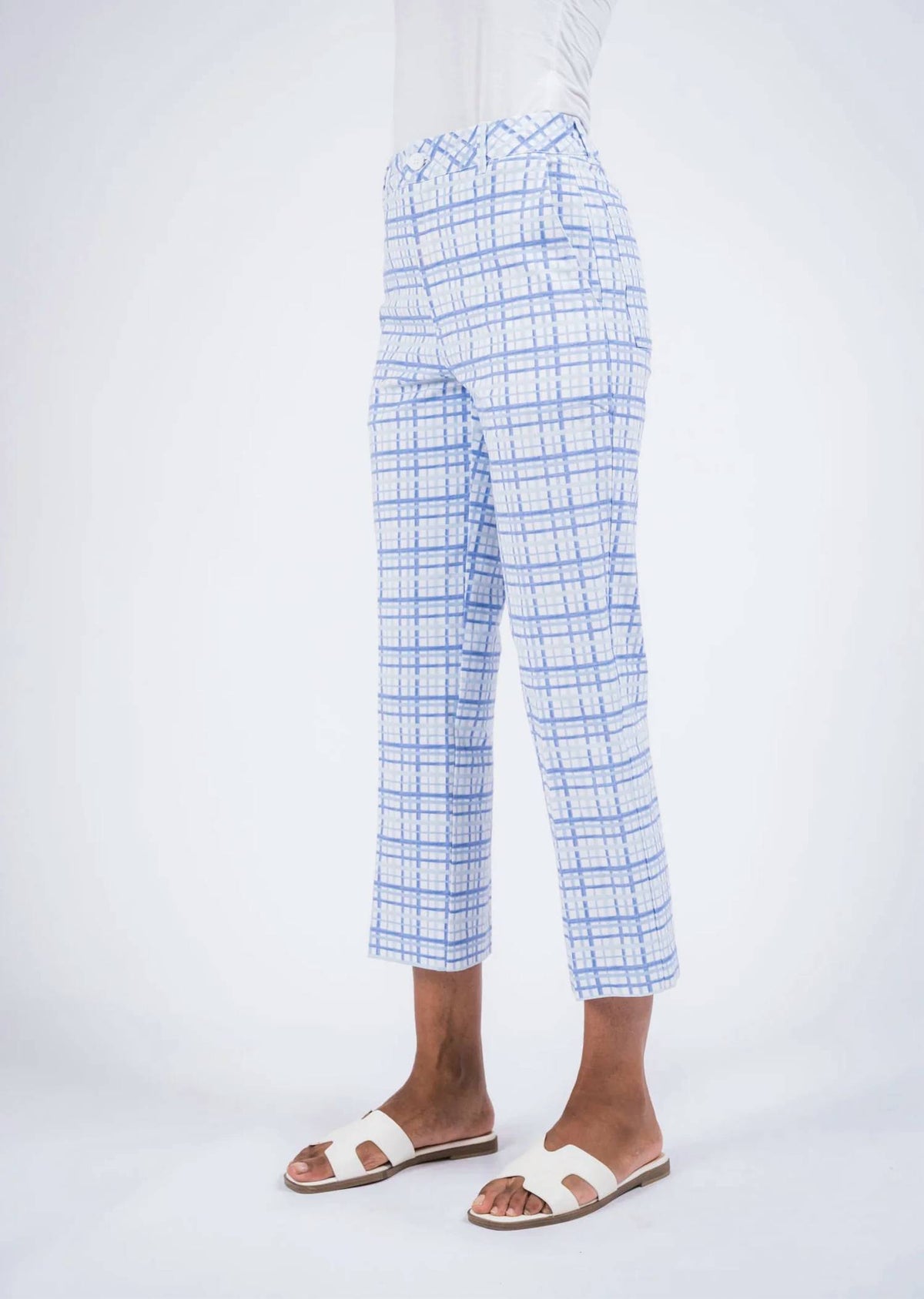 Lisette L - Pastel Grid Crop Trousers