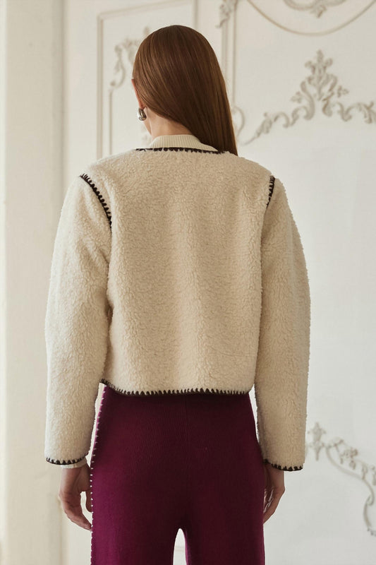 Skies Are Blue - Sherpa Crop Jacket