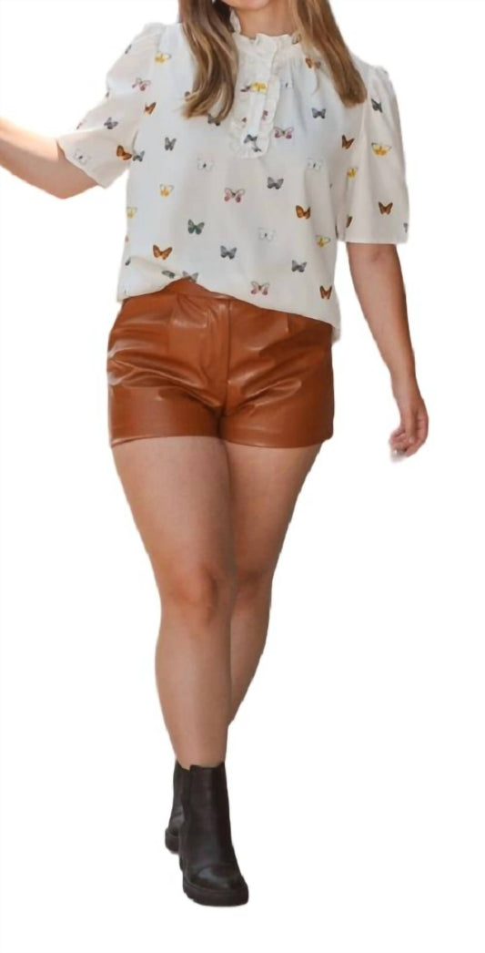 First Love - Dani Faux Leather Shorts