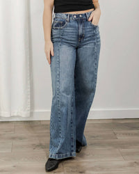 Hidden - Wide Leg Moto Jeans