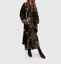 ALEMBIKA Jamboree Cozy Draped Coat in floral - women's jacket - detail view