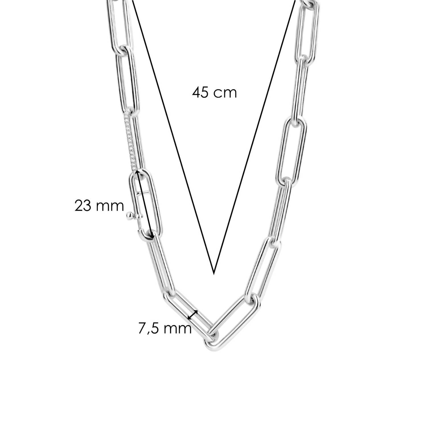 Ti Sento - Women's Paperclip Medium Necklace