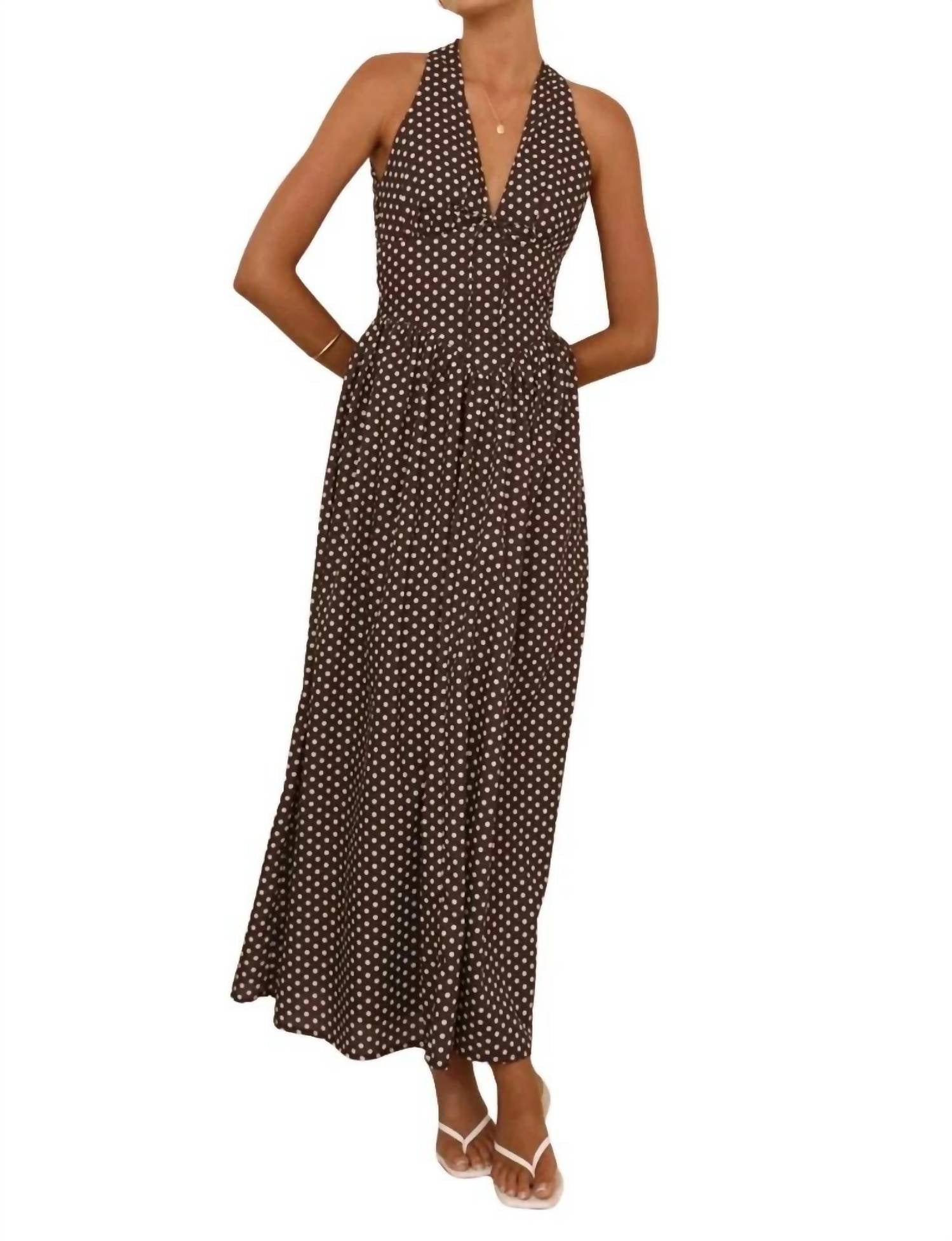 One And Only Collective - Clarice Polka Breeze Maxi Halter Dress