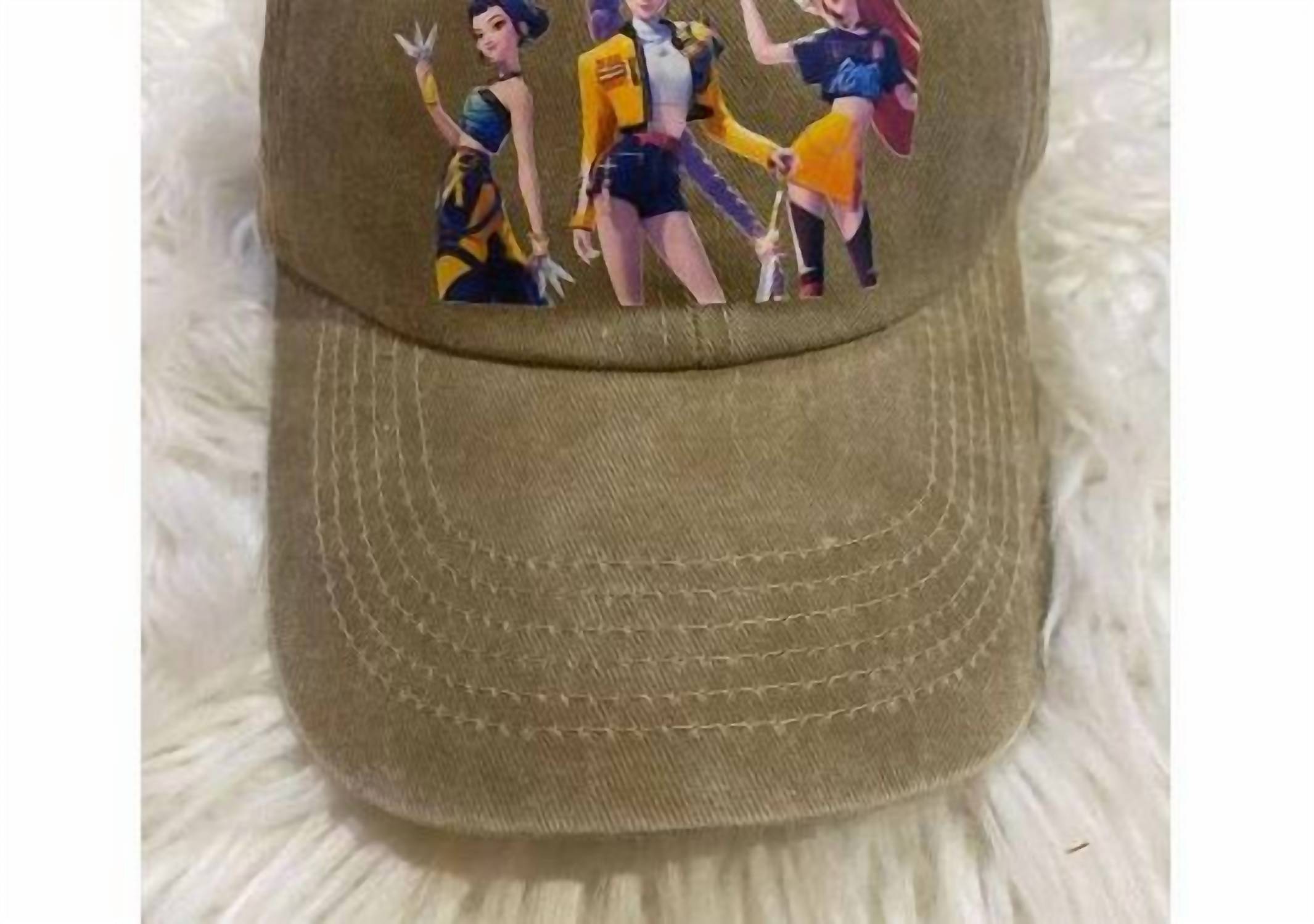 Lilyrosy Women's Kpop Demon Hunters Cap in khaki - women's hat - detail view