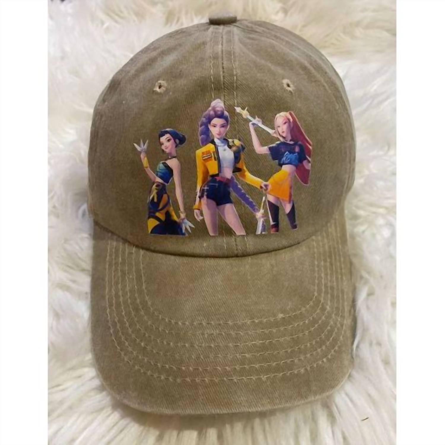 Lilyrosy Women's Kpop Demon Hunters Cap in khaki - women's hat - alternate view