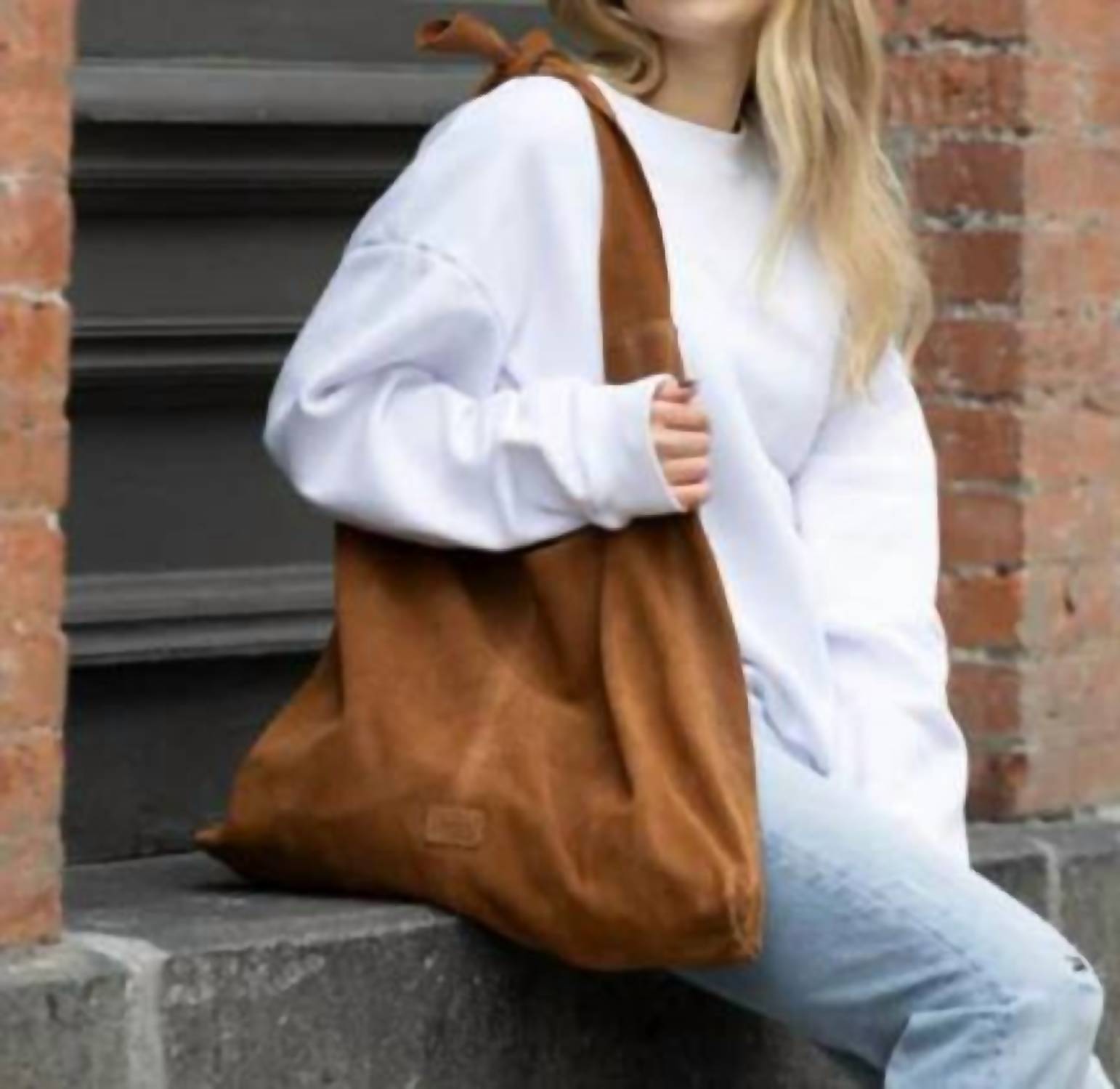Risa - Women's Knot Suede Tote Bag