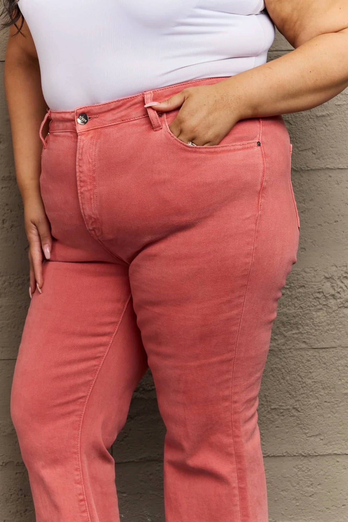Risen - Bailey High Waist Side Slit Flare Jeans