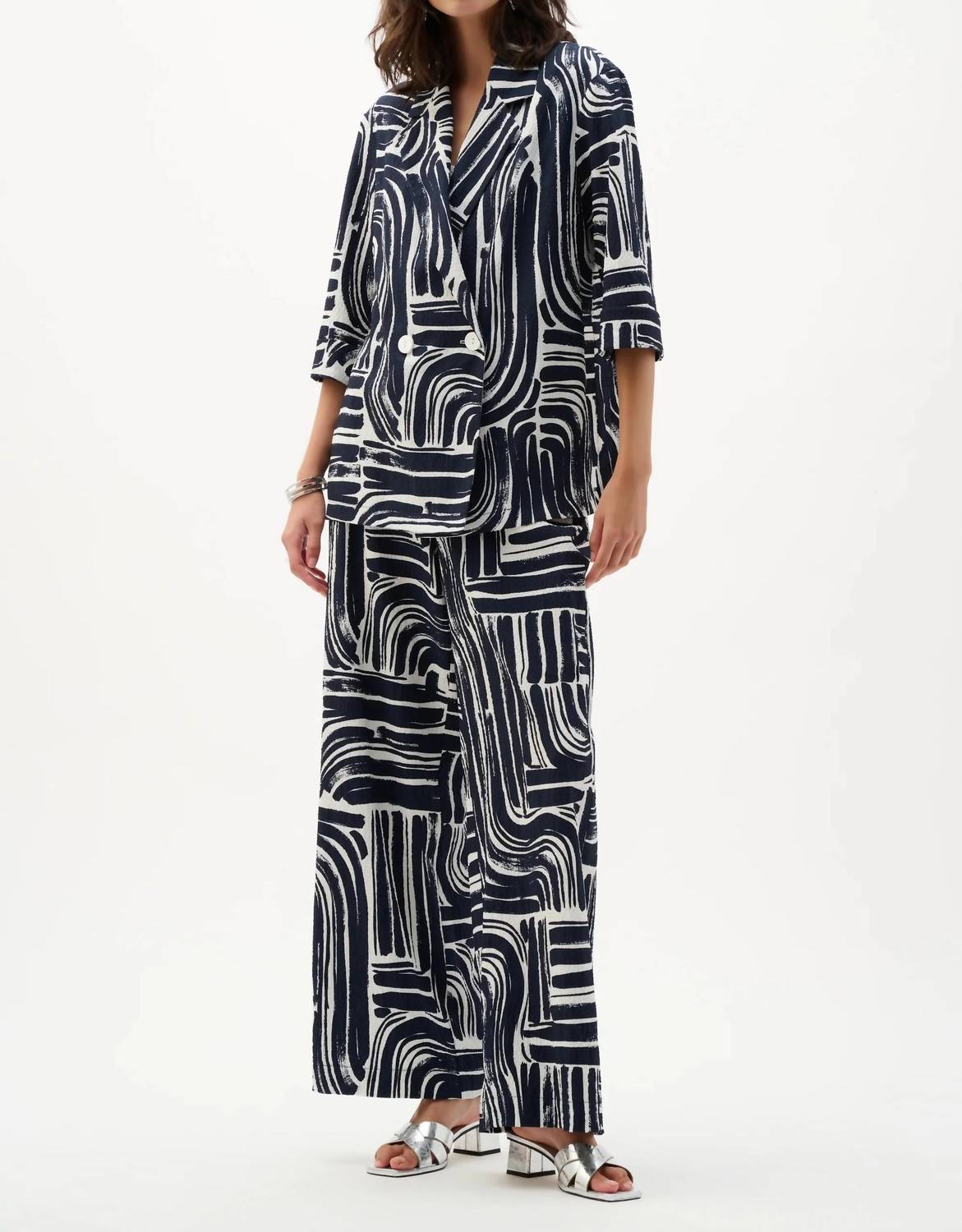 Joseph Ribkoff - Abstract Double-breasted Blazer