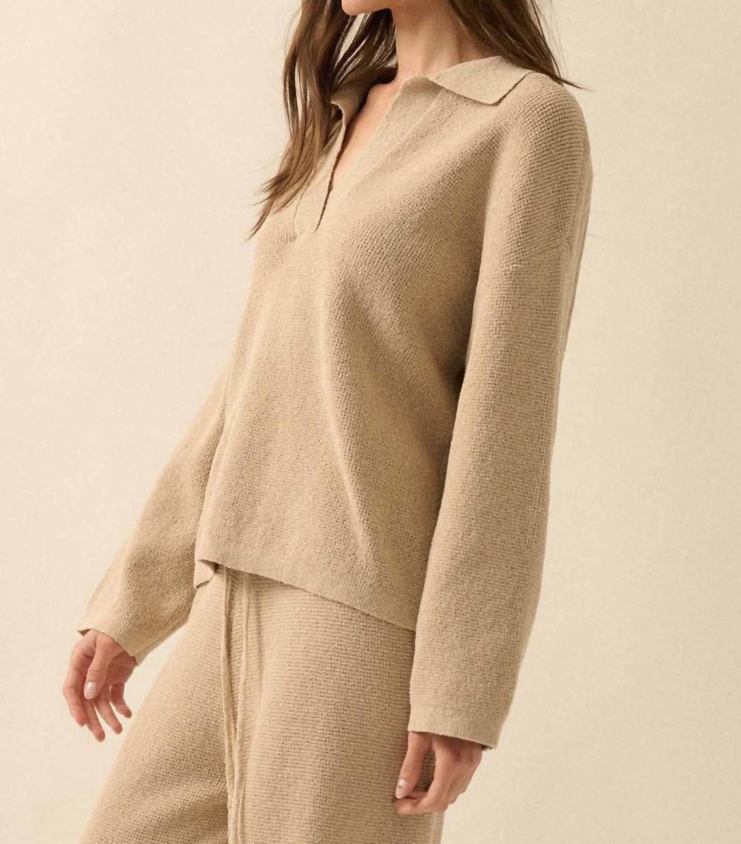 Promesa - Knit Long Sleeve V Neck Sweater