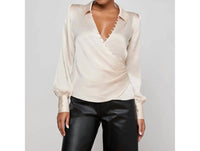 L'Agence - Bernice Satin Wrap Blouse