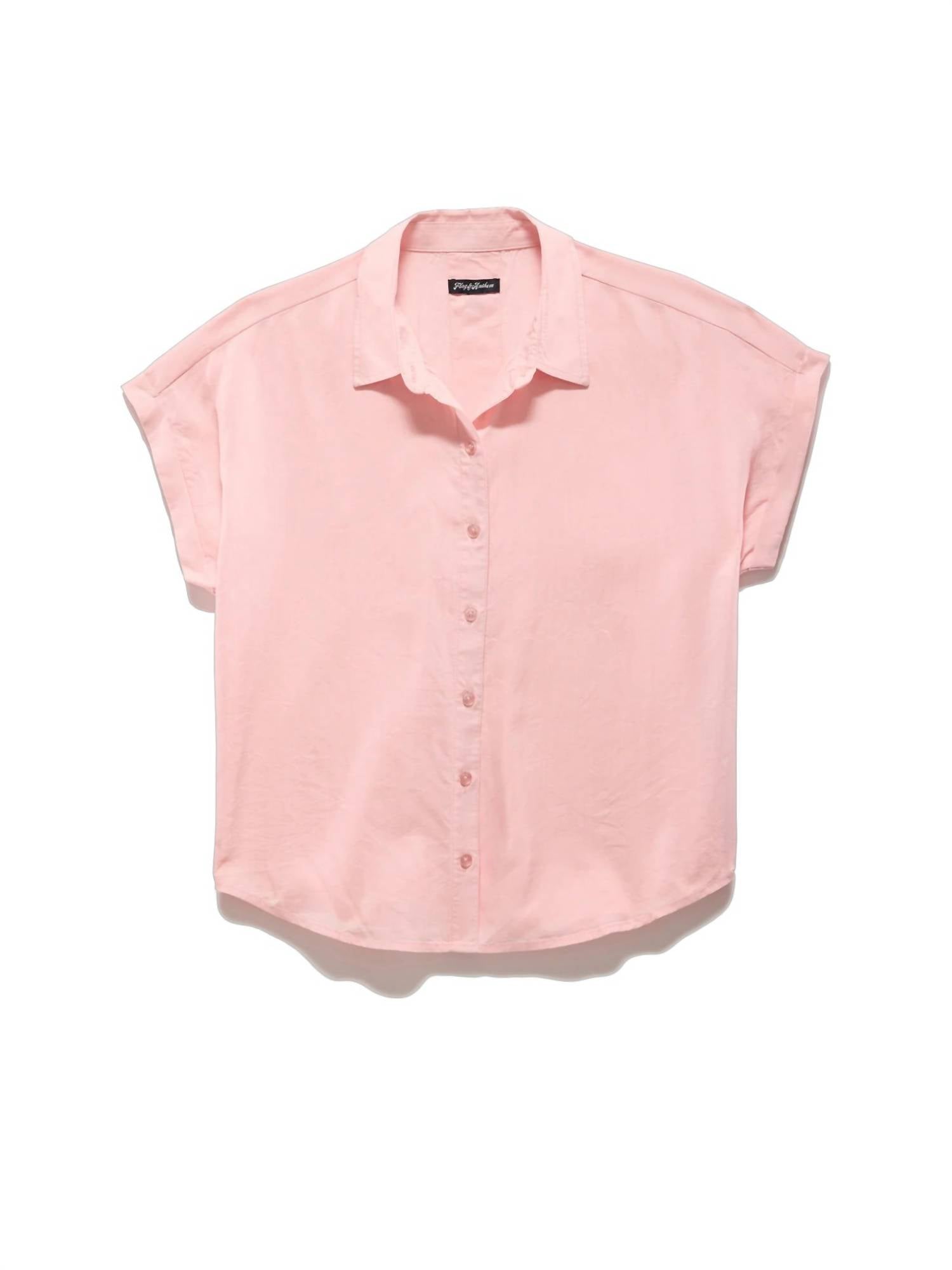 Flags & Anthem Frannie Dolman Shirt in coral - women's long sleeve top - detail view