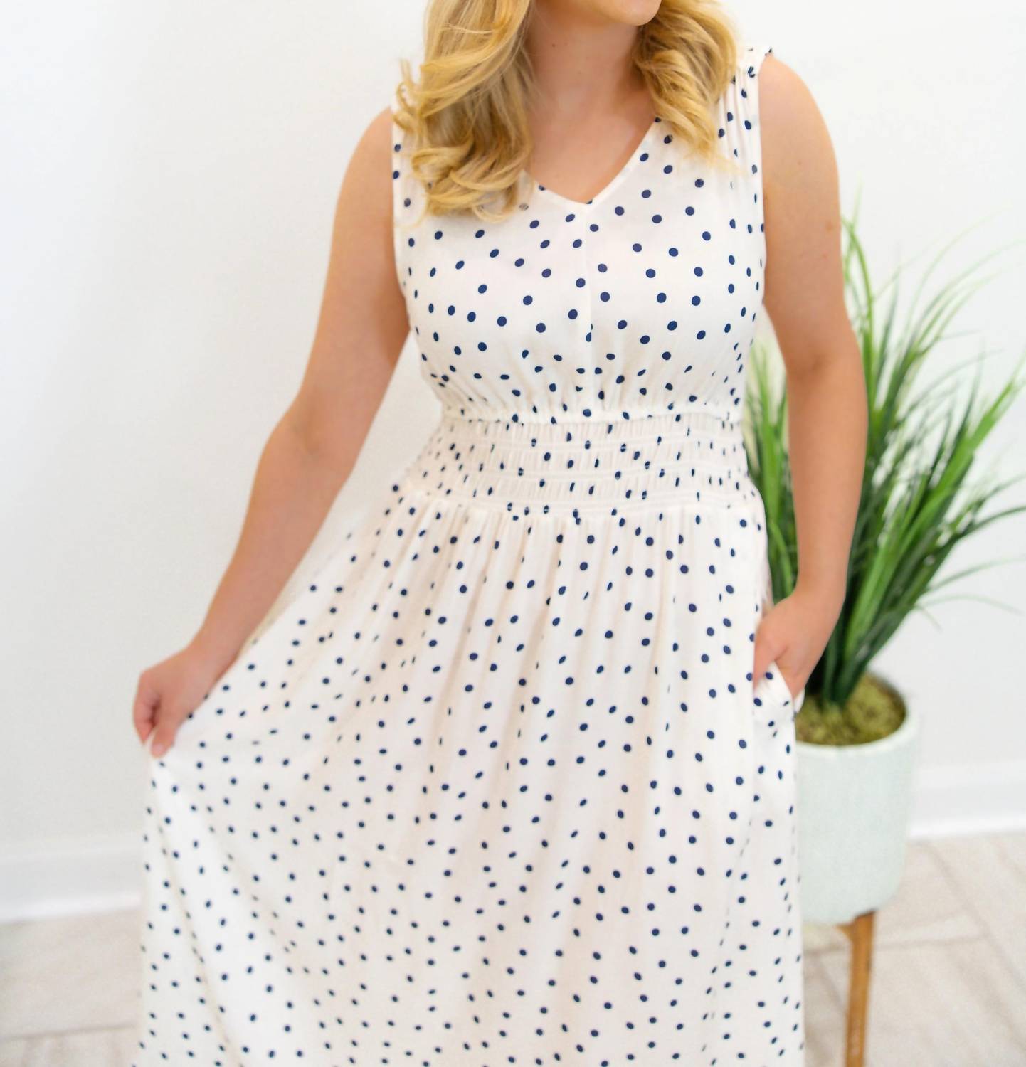 Charlie B - Printed Dress With Smocking At Waist