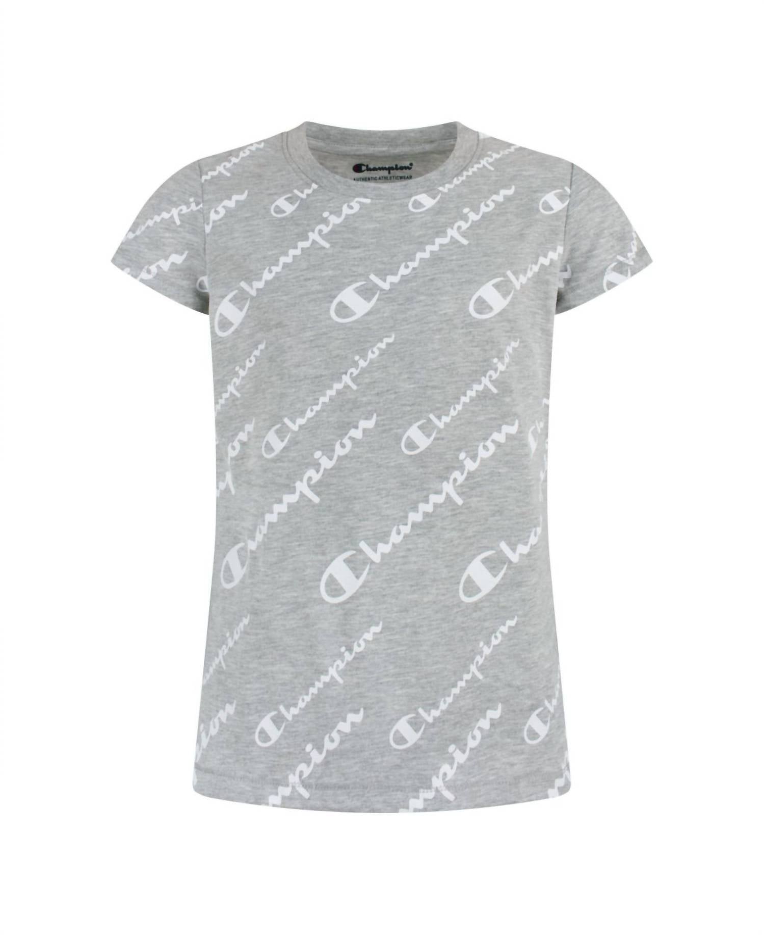Champion - Little Girls Script All Over Print T-shirt