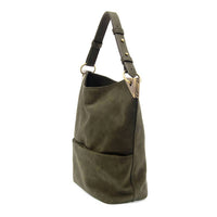 Joy Susan Women's Darcy Pocket Bucket Bag in olive - women's bag - alternate view