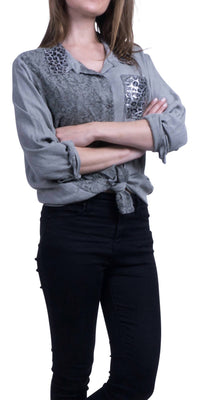 Gigi Moda - Patricia Button Front Blouse