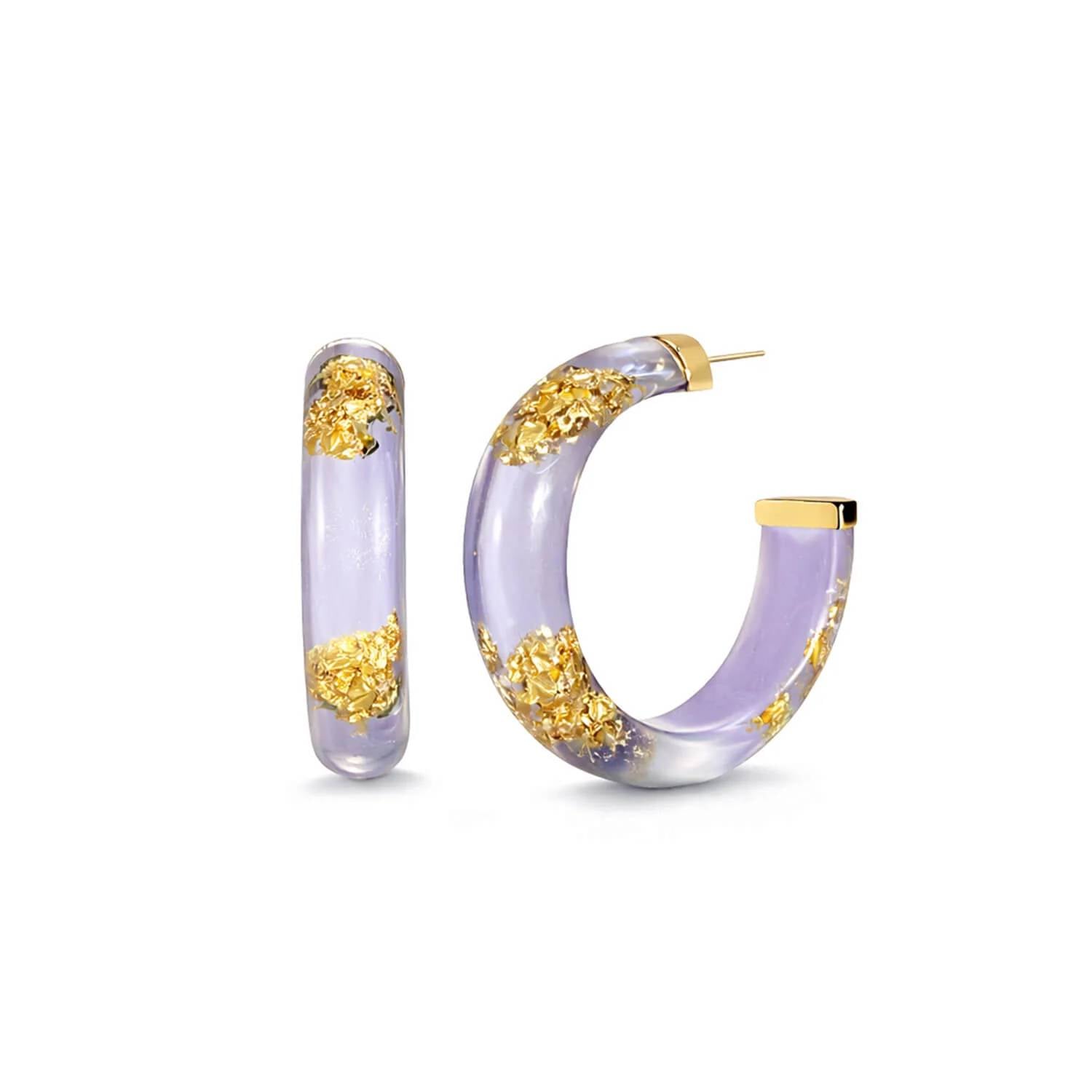 Gold & Honey - Women's Small Lucite Hoop Earrings