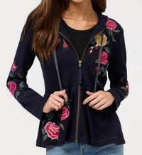 Johnny Was - PEPLUM METALLIC THERMAL HOODIE
