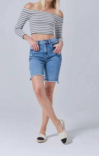 Sneak Peek - Bermuda Shorts With Slight Hip Distressing