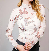 Blue B - Untamed Bows Mesh Top