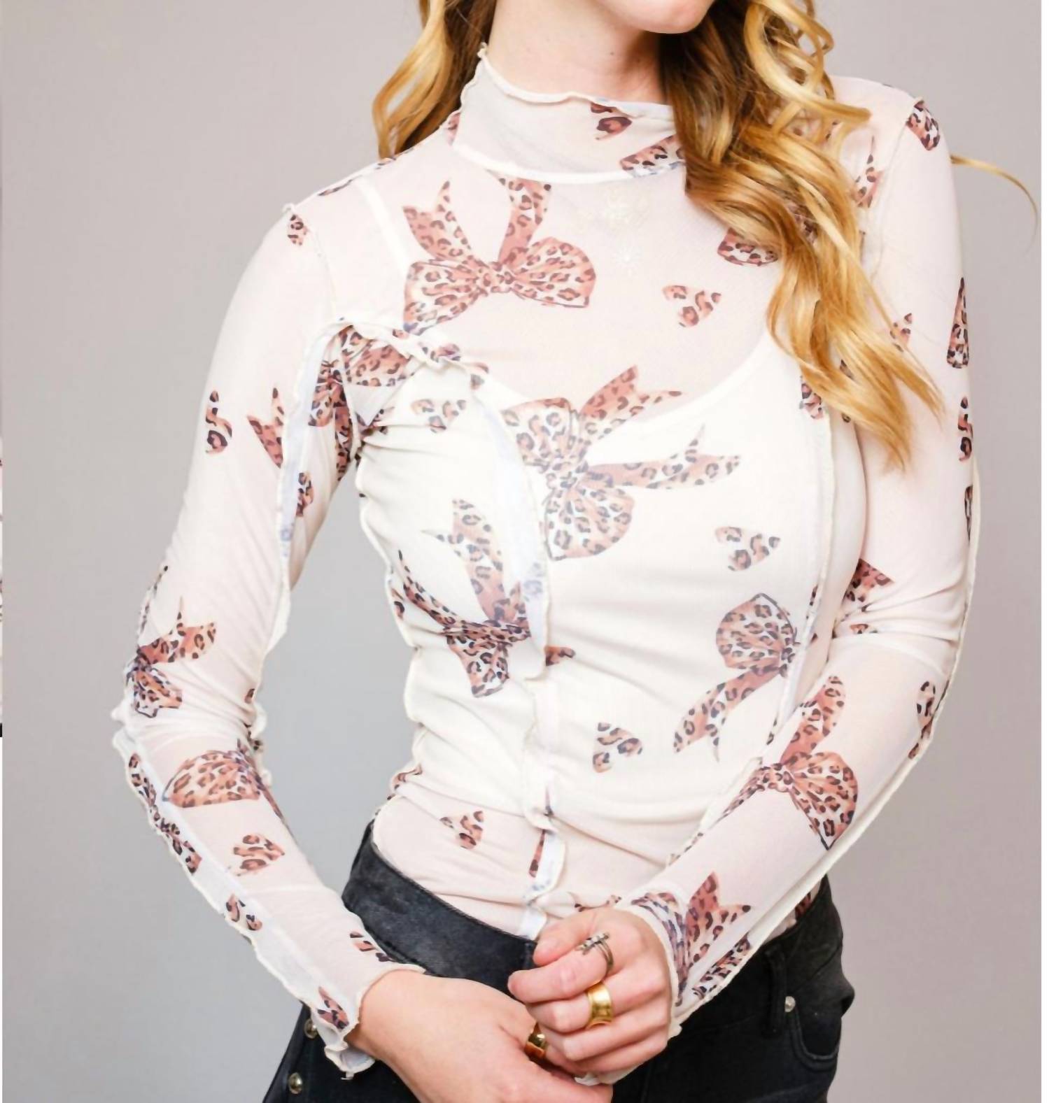 Blue B - Untamed Bows Mesh Top