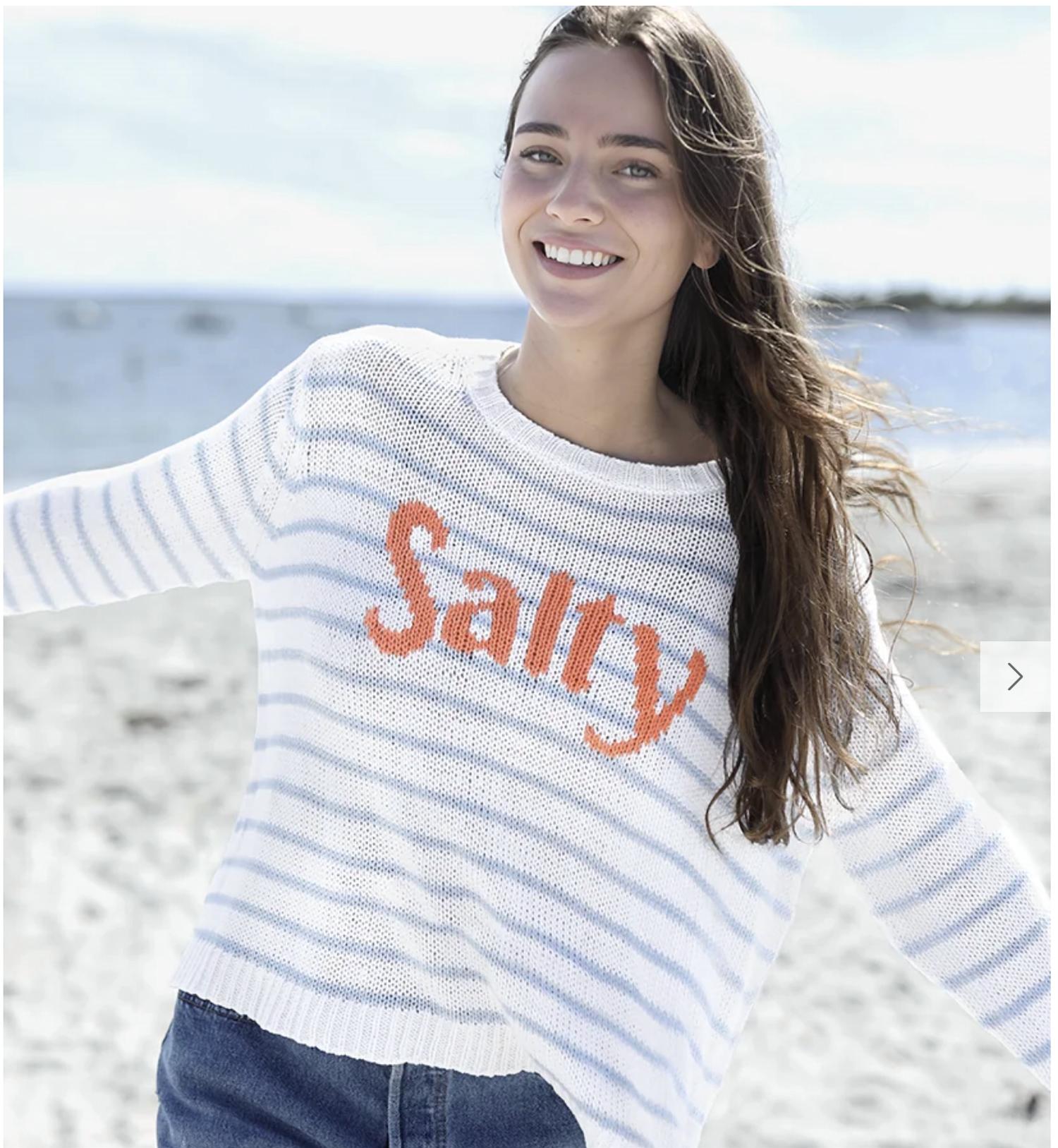 Wooden Ships - Women's Salty Striped Crew Sweater