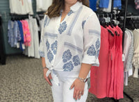 Charlie B - Printed Button-up Blouse - Plus