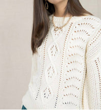 Naked Zebra - Cable Knit Round Neck Sweater