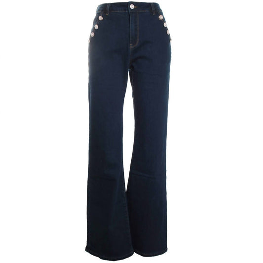 Oolala - Women's Button Trim Denim Jean