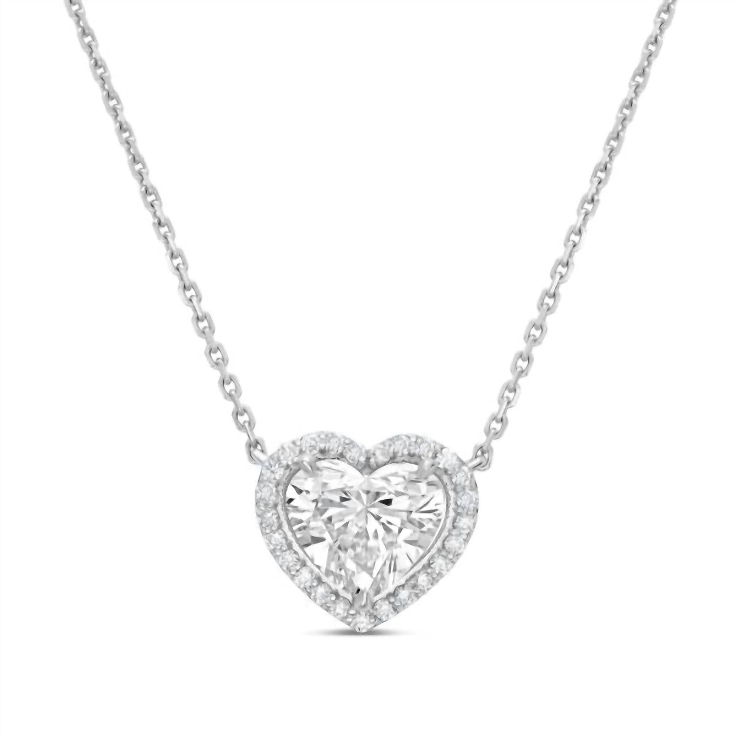 Diana M Jewels - Women's Heart Lab-Grown Diamond Pendant Necklace (3.00 Ct) - Signature