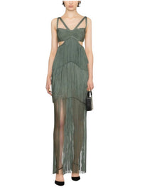 Herve Leger - Tiered Fringe Maxi Gown
