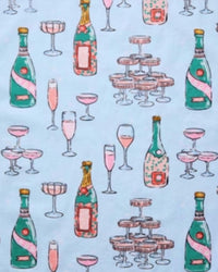 Printfresh Champagne Tower Short Pajama Set in soft blue - women's intimate - detail view
