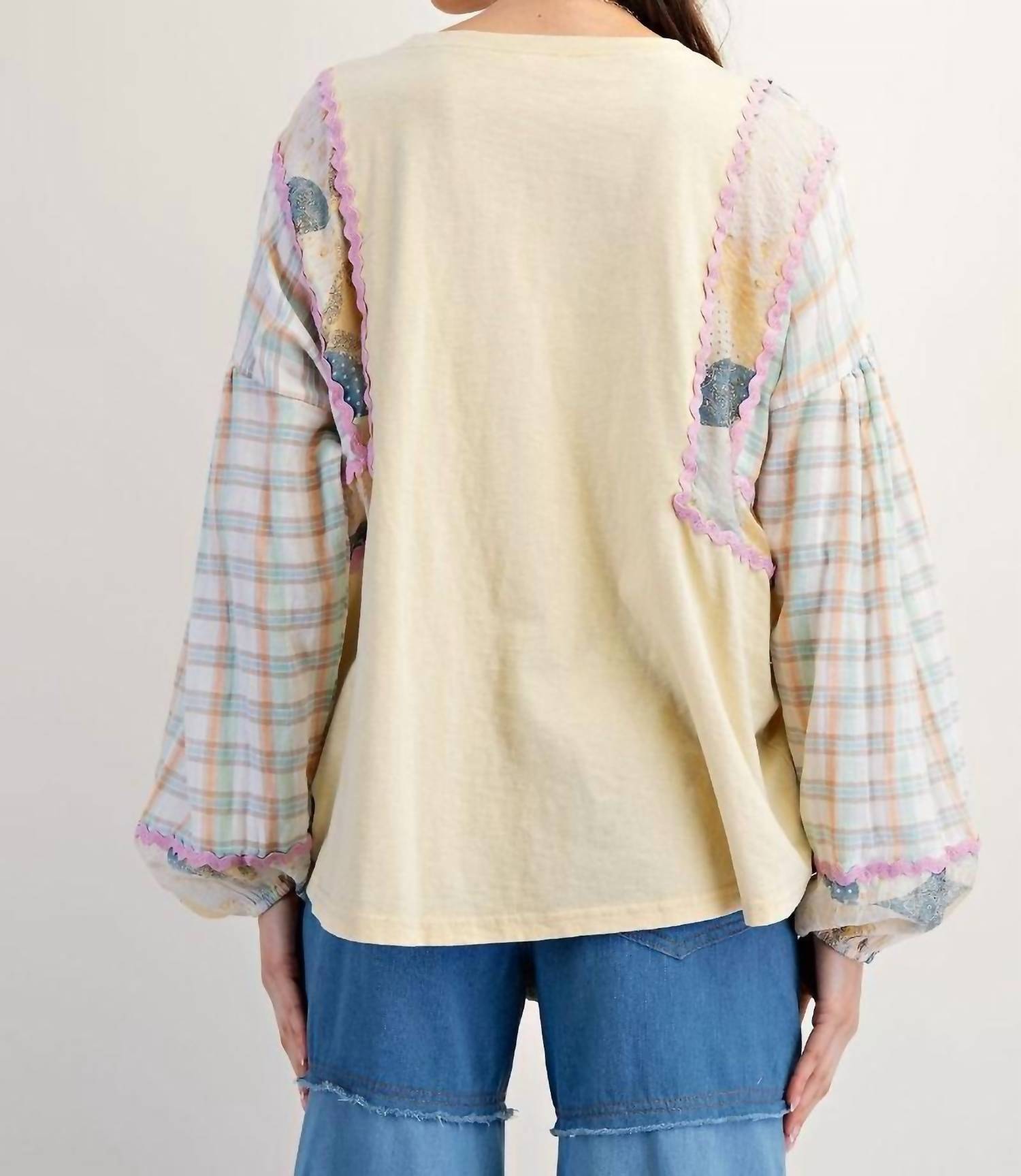 Easel - Dijon Mix Print Top