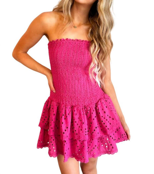 Main Strip - Eyelet Smocked Mini Dress