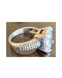P & K Jewelry Women's Marcasite Emerald Cut Stone Ring in silver clear - women's jewelry