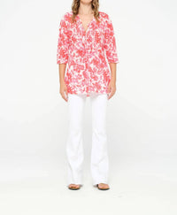 oneseason Poppy Top in antigua pink - women's t-shirt