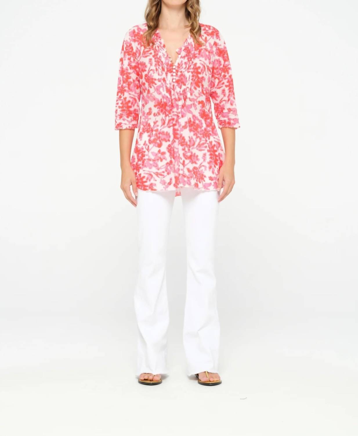 oneseason Poppy Top in antigua pink - women's t-shirt