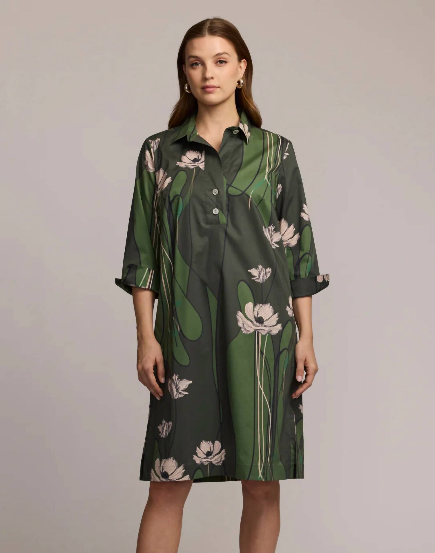 Hinson Wu - Charlotte Quarter Sleeve Poppy Print Dress
