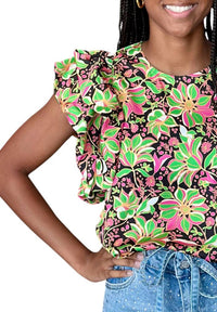 Thml - Smocked Poplin Sleeve Floral Top