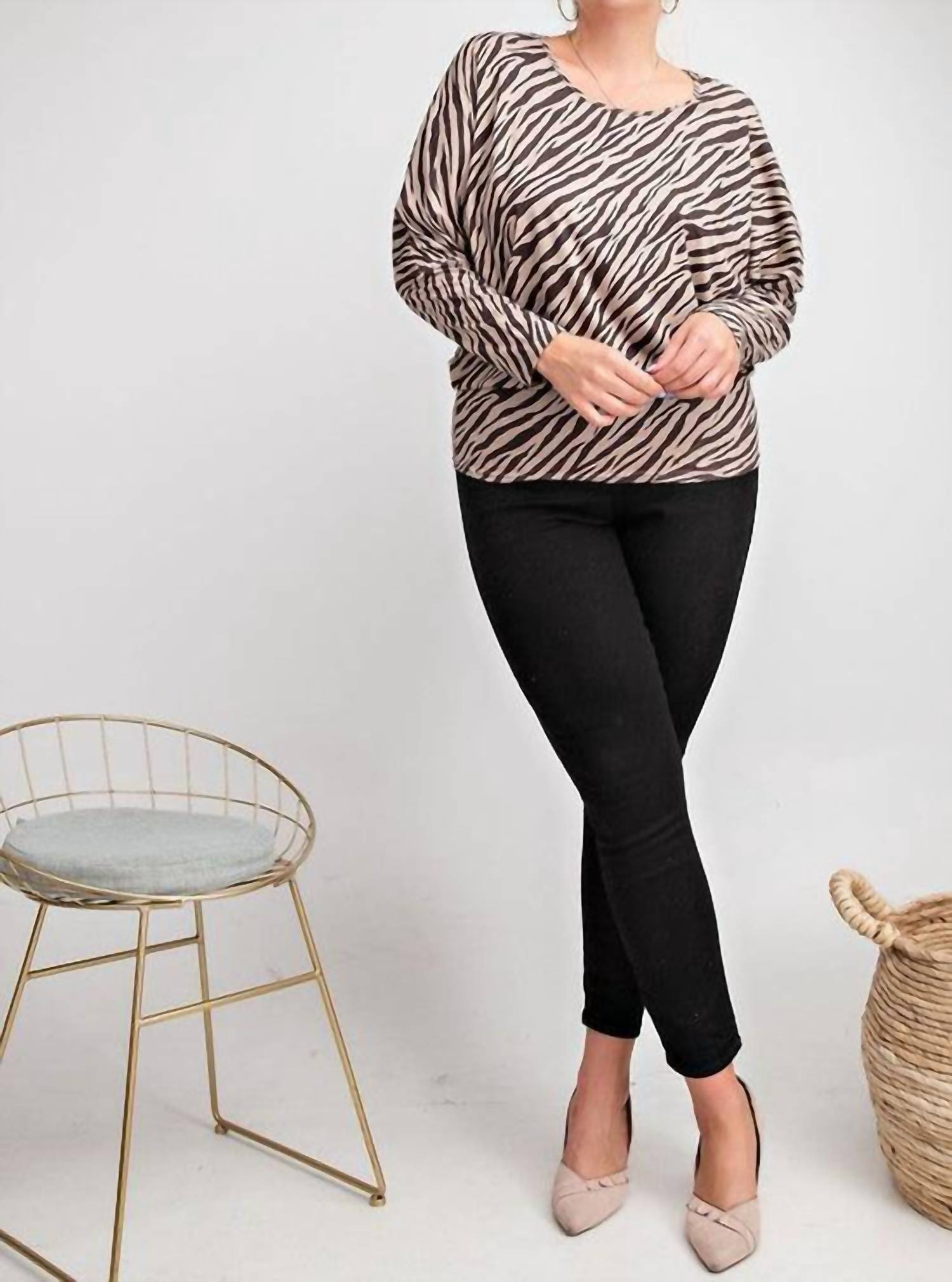 Zebra Suede Plus Top