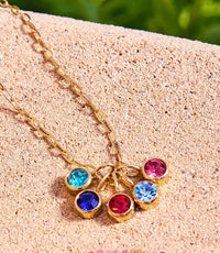 Farrah B Jewelry - Women's Five Gem Charm Necklace