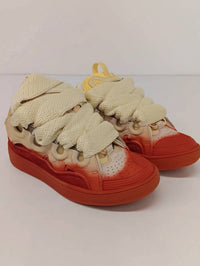 LANVIN Women's Curb Radiant Spray Effect Low Top Sneakers in yellow red - women's sneaker