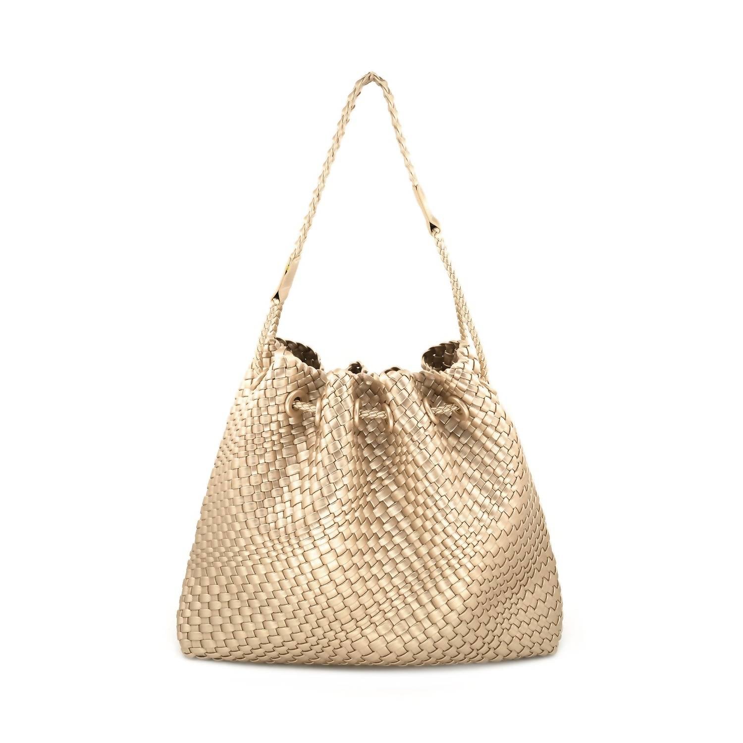 BC Handbags Kara Woven Bag in champagne - women's bag