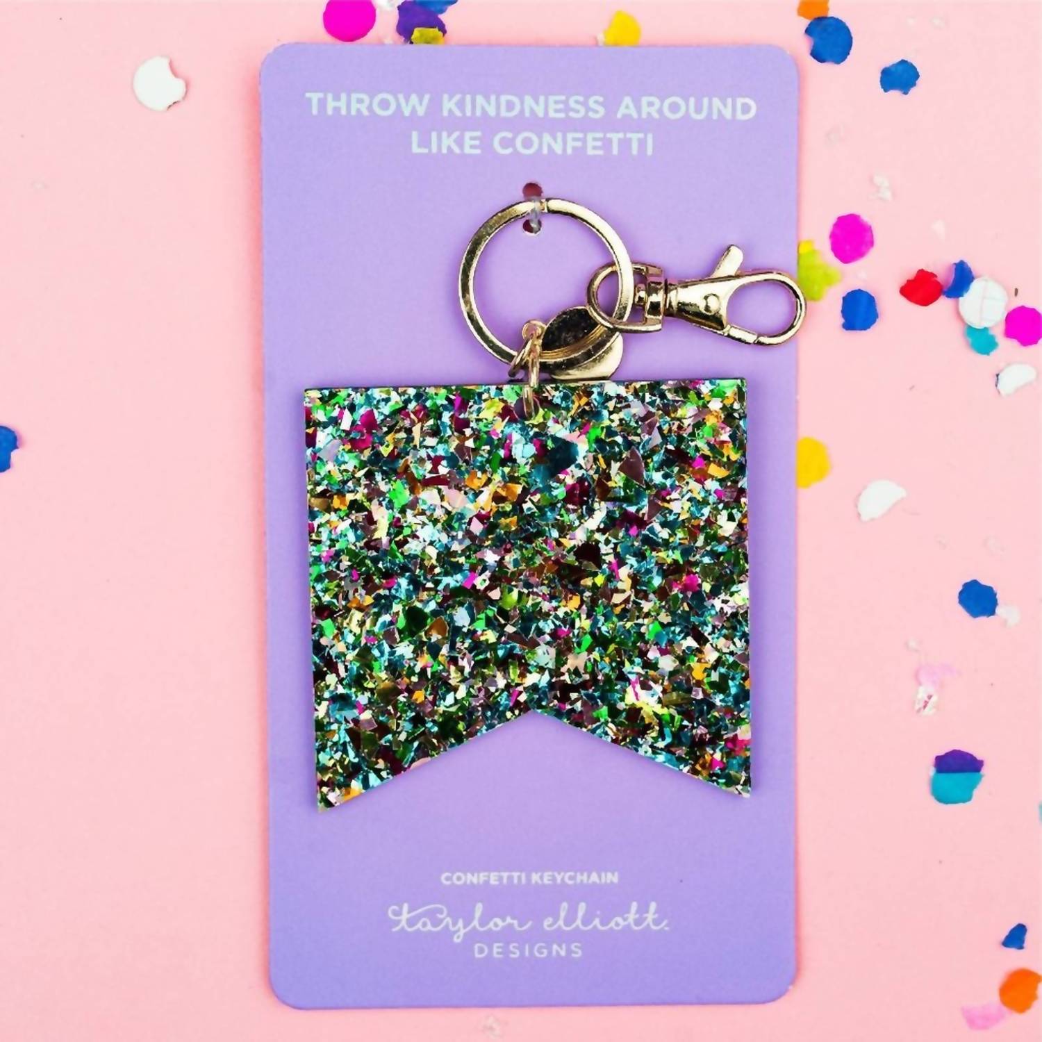 Taylor Elliott Designs - Women's Confetti Banner Acrylic Keychain