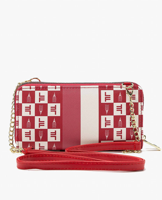 London Fog - Women's Diana Signature Double Zip Crossbody Bag And Wallet Combo