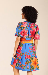 maude vivante Gwen Mini Dress in capri blossoms - women's dress - detail view