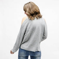 Mountain Valley - Cold Shoulder Knit Sweater