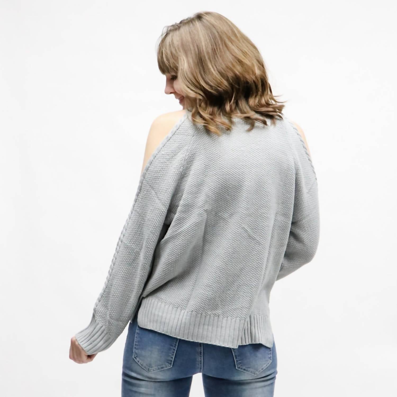 Mountain Valley - Cold Shoulder Knit Sweater