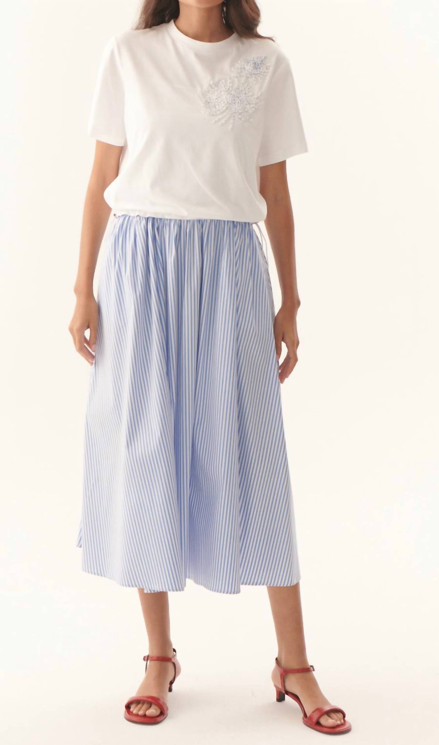 EXQUISE Kaylee K Dress in white blue - women's dress